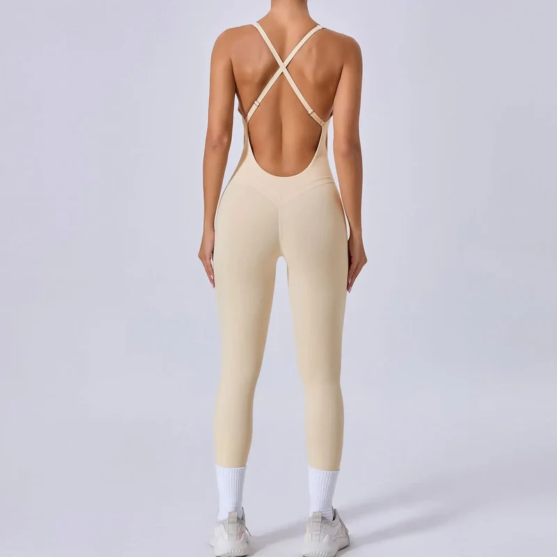 Tuta intera Sportiva Donna Rompers Pantaloni Yoga Palestra Sexy Jumpsuit Tutina