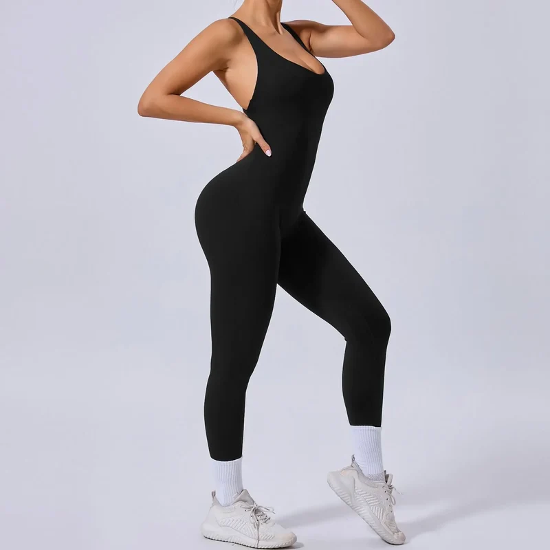 Tuta intera Sportiva Donna Rompers Pantaloni Yoga Palestra Sexy Jumpsuit Tutina