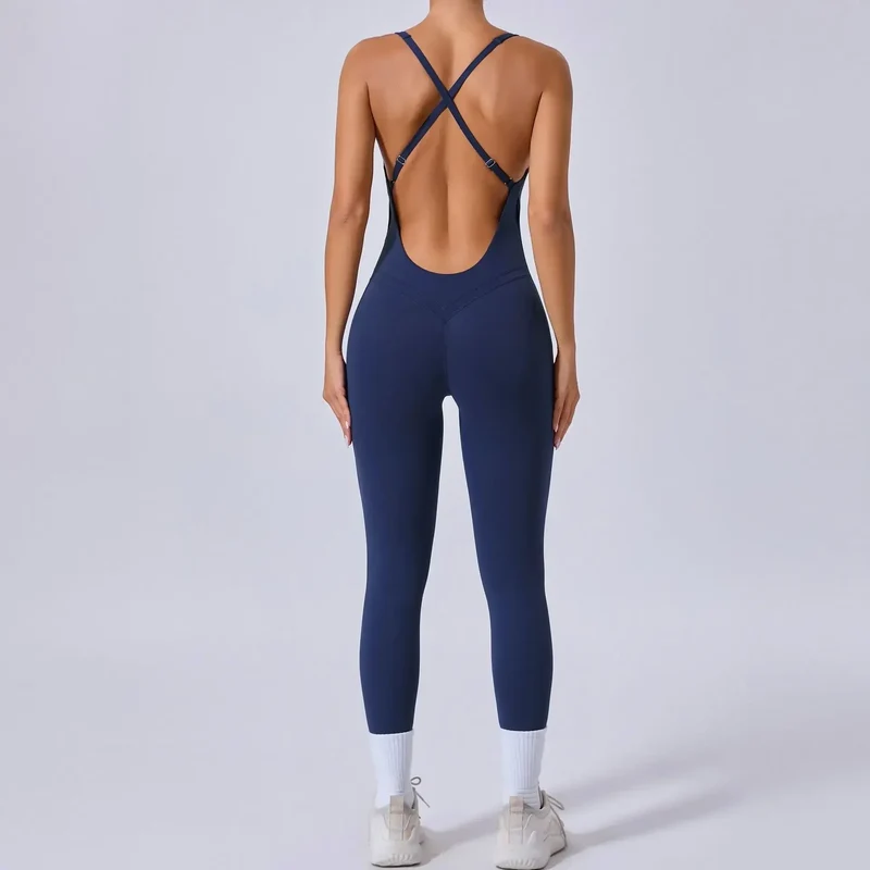 Tuta intera Sportiva Donna Rompers Pantaloni Yoga Palestra Sexy Jumpsuit Tutina