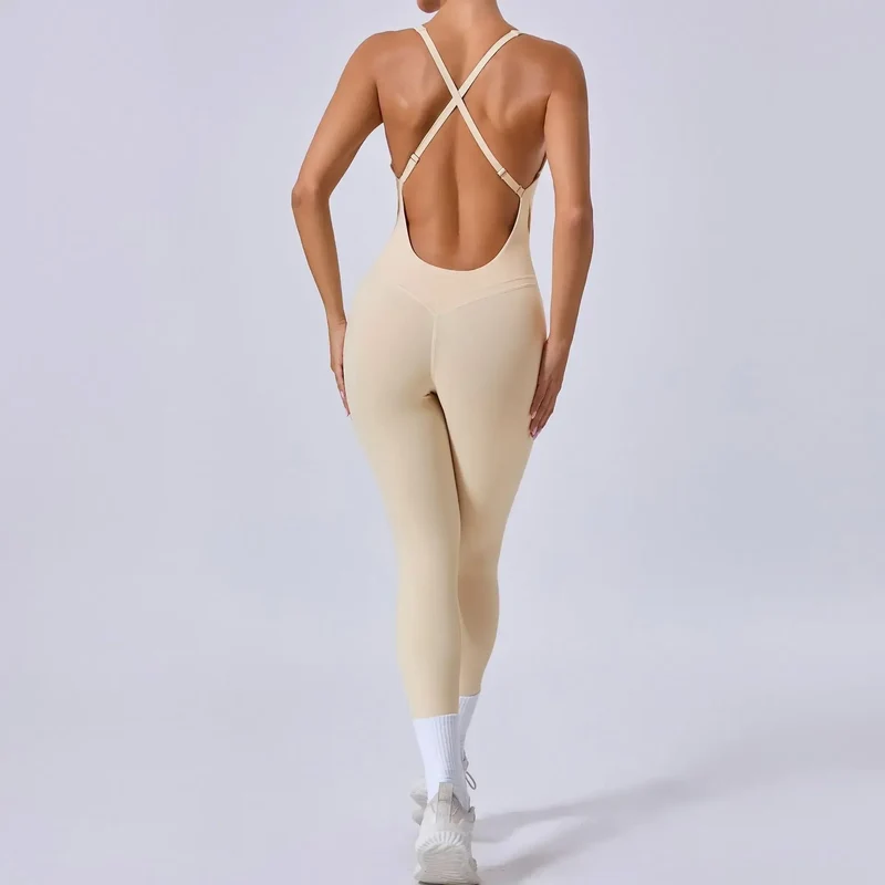 Tuta intera Sportiva Donna Rompers Pantaloni Yoga Palestra Sexy Jumpsuit Tutina