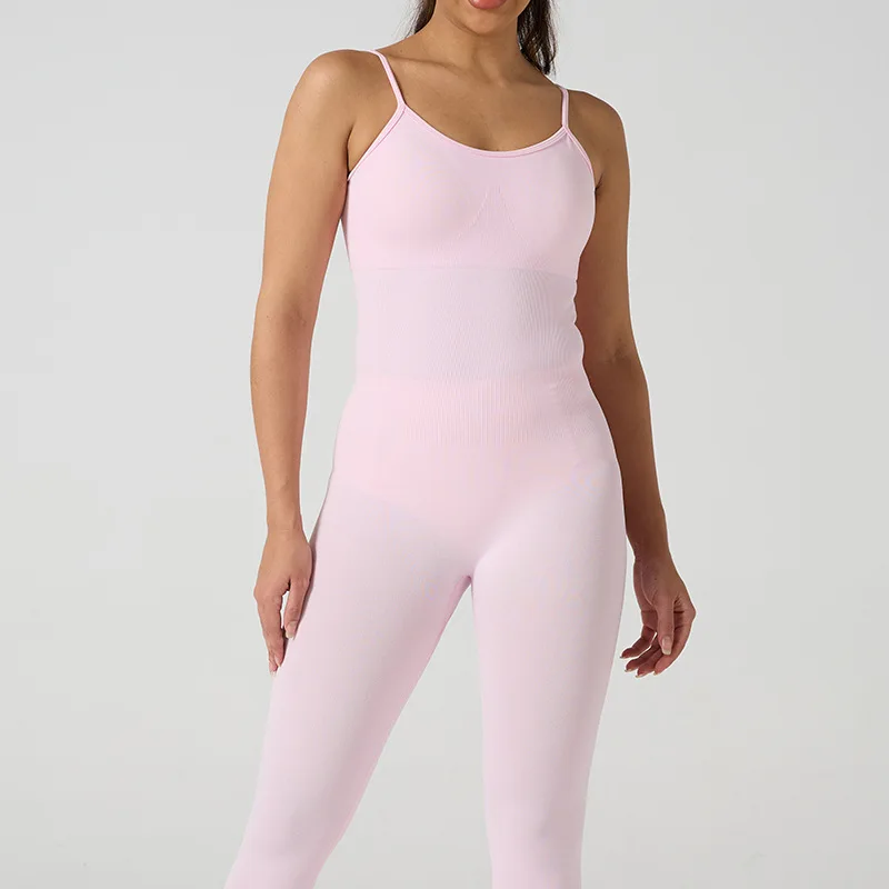 Yoga Fitness Overalls Jumpsuit Gym Stretch Leggings Jogging Anzug Top Push Up