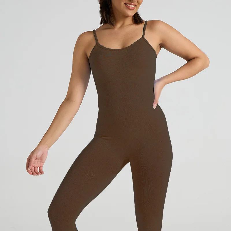 Yoga Fitness Overalls Jumpsuit Gym Stretch Leggings Jogging Anzug Top Push Up