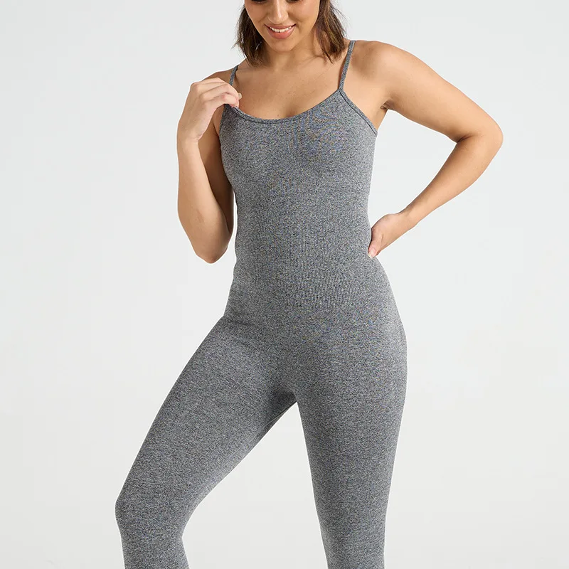 Yoga Fitness Overalls Jumpsuit Gym Stretch Leggings Jogging Anzug Top Push Up
