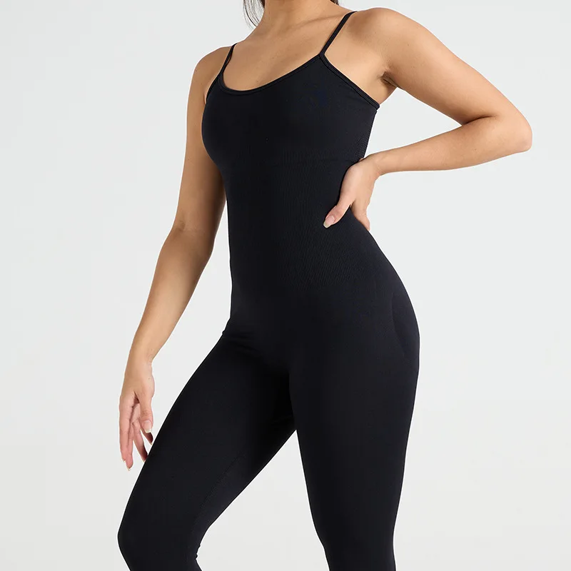 Yoga Fitness Overalls Jumpsuit Gym Stretch Leggings Jogging Anzug Top Push Up