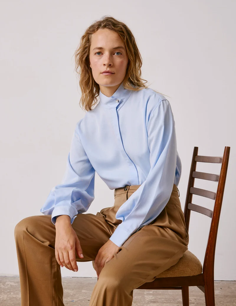 Chemise Innaée en lyocell bleu clair