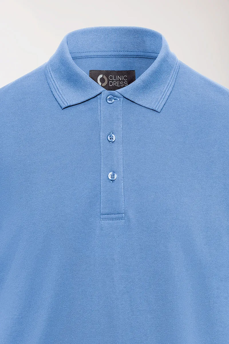 COMFY FLEX Stretch Shirt Herren - Polokragen himmelblau