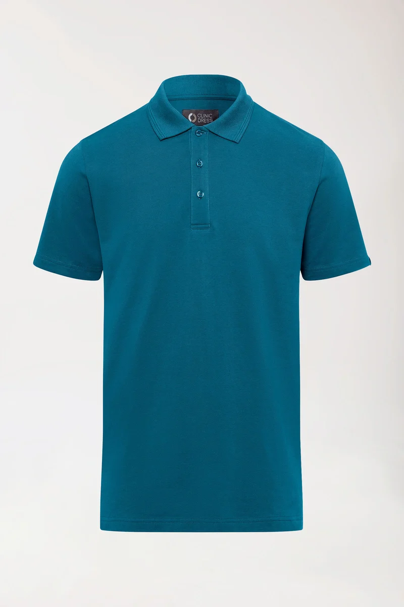COMFY FLEX Stretch Shirt Herren - Polokragen petrol