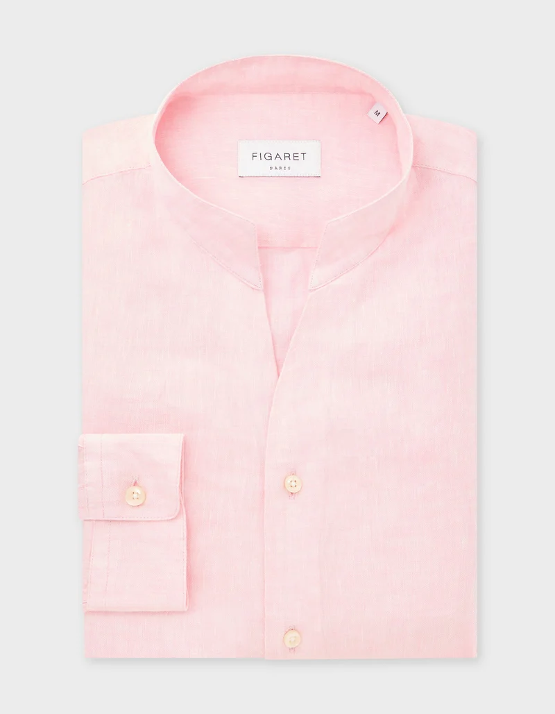 Chemise Carl en lin rose clair