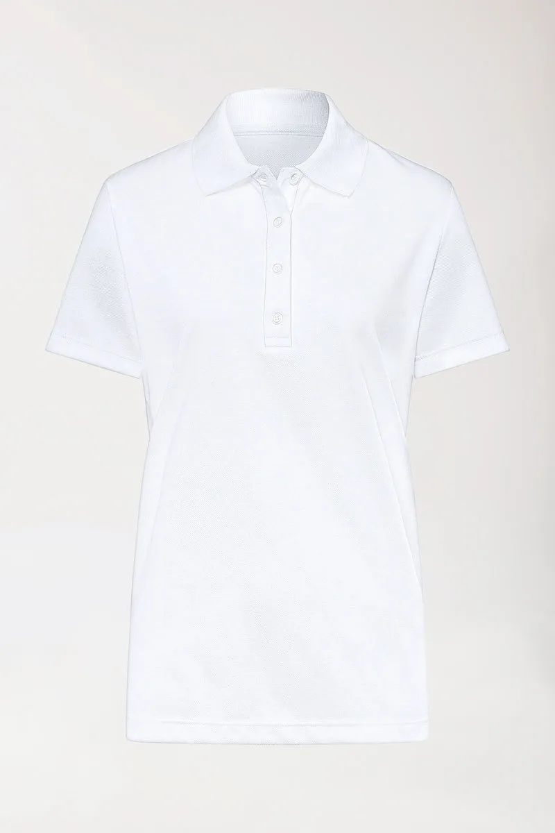 CORE Shirt Damen - Polokragen weiß