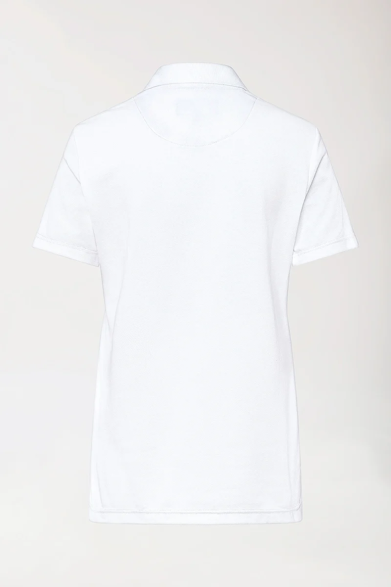 CORE Shirt Damen - Polokragen weiß
