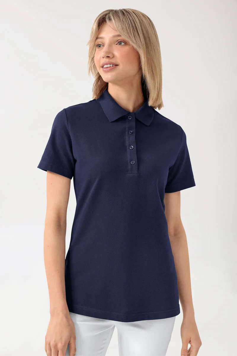 CORE Shirt Damen - Polokragen navy