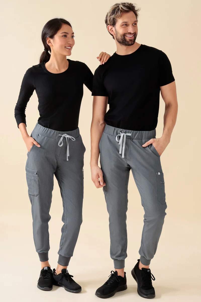 KAERE Hose Herren - Saumbündchen mit Beintaschen grau melange