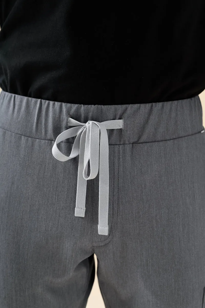 KAERE Hose Herren - Saumbündchen mit Beintaschen grau melange