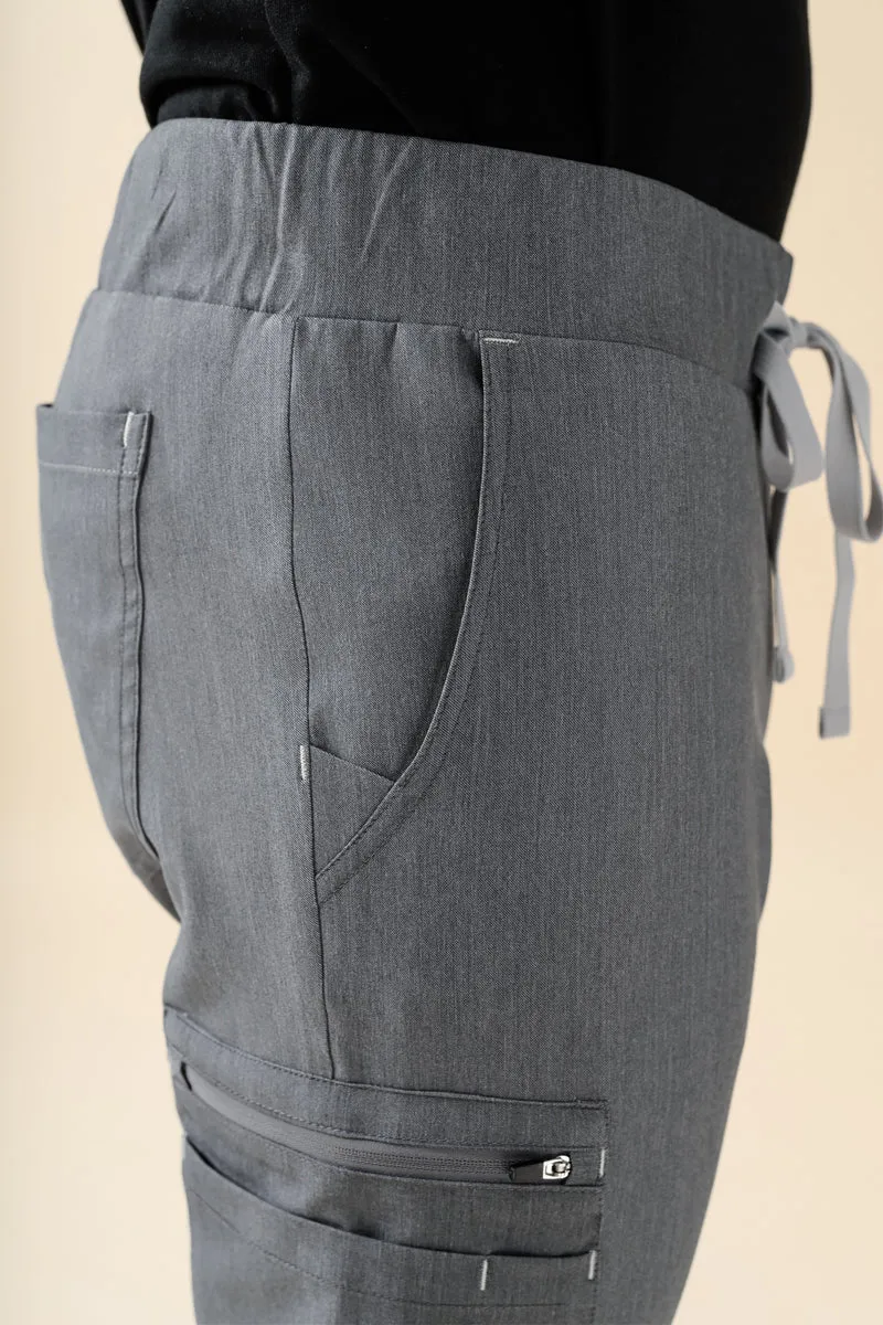 KAERE Hose Herren - Saumbündchen mit Beintaschen grau melange
