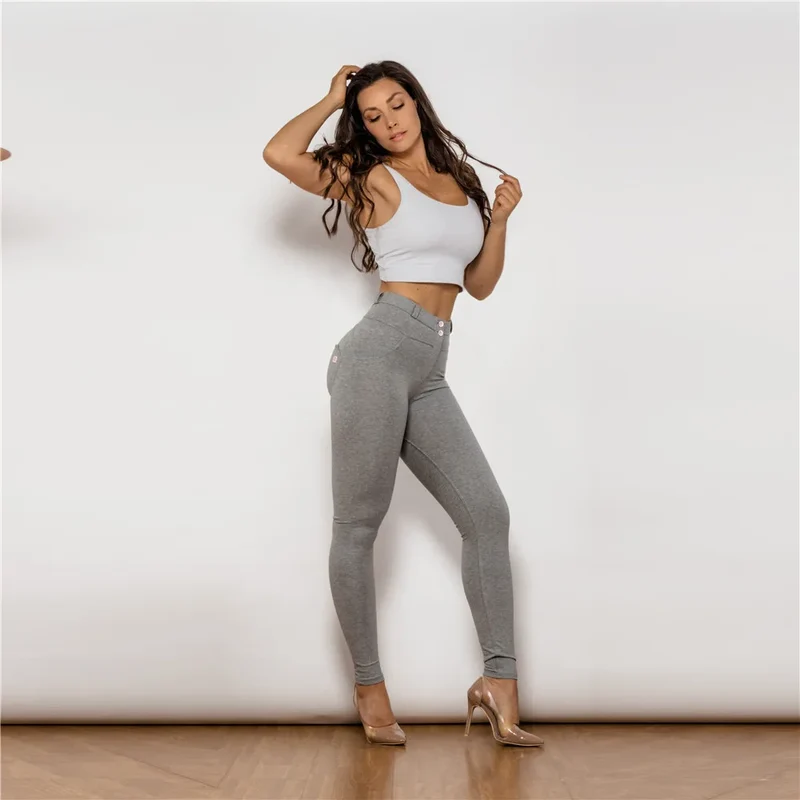 Damen Leggins Denim Look Leggings Sexy Push Up Jeans Hose Jeanshose Stretchhose