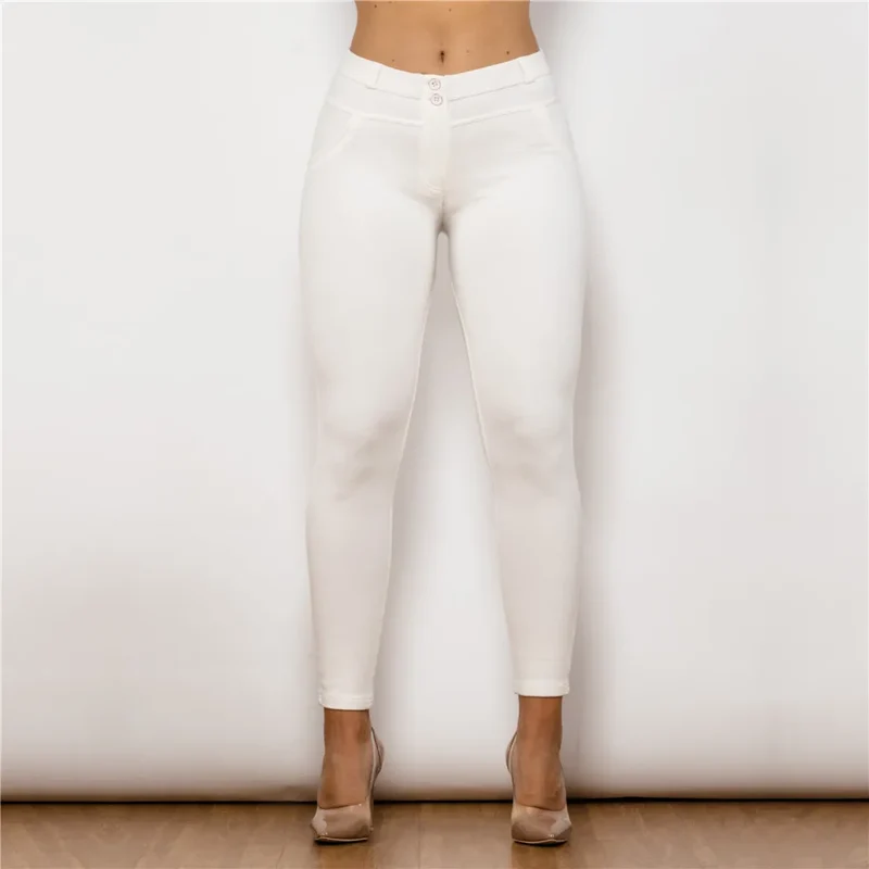 Damen Leggins Denim Look Leggings Sexy Push Up Jeans Hose Jeanshose Stretchhose