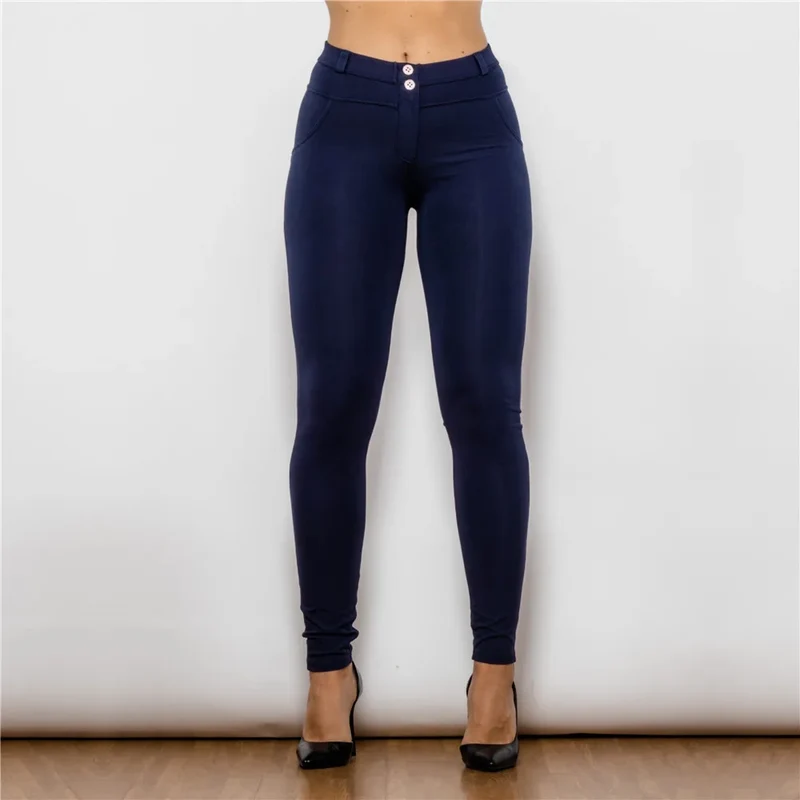 Damen Leggins Denim Look Leggings Sexy Push Up Jeans Hose Jeanshose Stretchhose