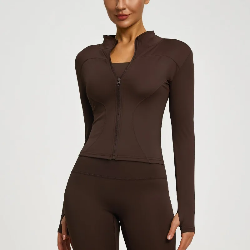 Damen kurze Sportjacke Sweatshirt Fitness Gym Jacke Yogajacke Yoga Sportswear