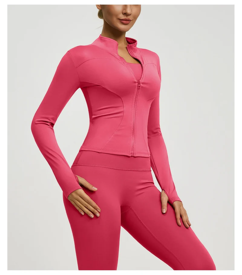 Damen kurze Sportjacke Sweatshirt Fitness Gym Jacke Yogajacke Yoga Sportswear