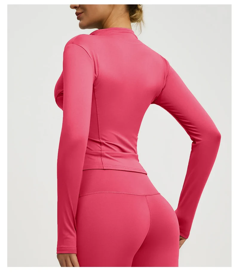 Damen kurze Sportjacke Sweatshirt Fitness Gym Jacke Yogajacke Yoga Sportswear