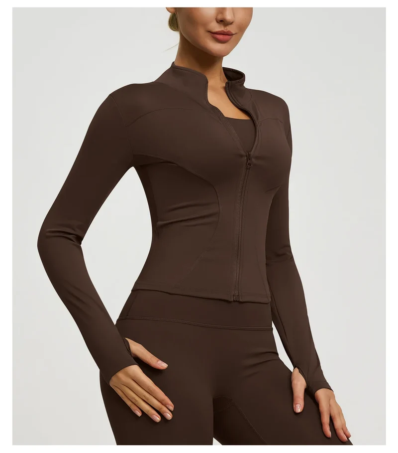 Damen kurze Sportjacke Sweatshirt Fitness Gym Jacke Yogajacke Yoga Sportswear