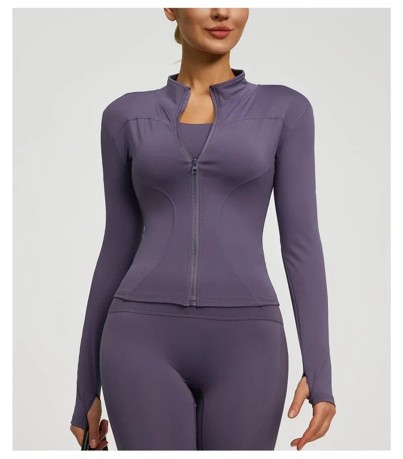 Damen kurze Sportjacke Sweatshirt Fitness Gym Jacke Yogajacke Yoga Sportswear