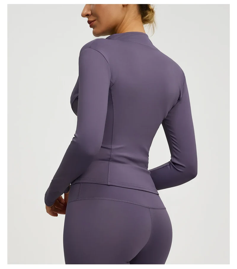 Damen kurze Sportjacke Sweatshirt Fitness Gym Jacke Yogajacke Yoga Sportswear