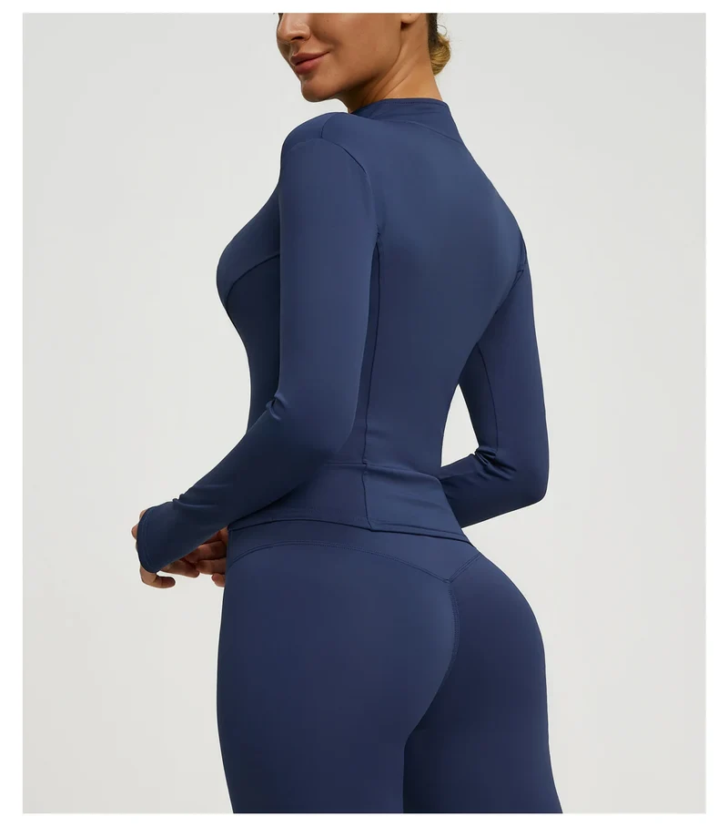 Damen kurze Sportjacke Sweatshirt Fitness Gym Jacke Yogajacke Yoga Sportswear