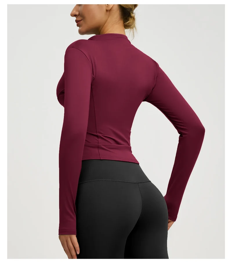 Damen kurze Sportjacke Sweatshirt Fitness Gym Jacke Yogajacke Yoga Sportswear