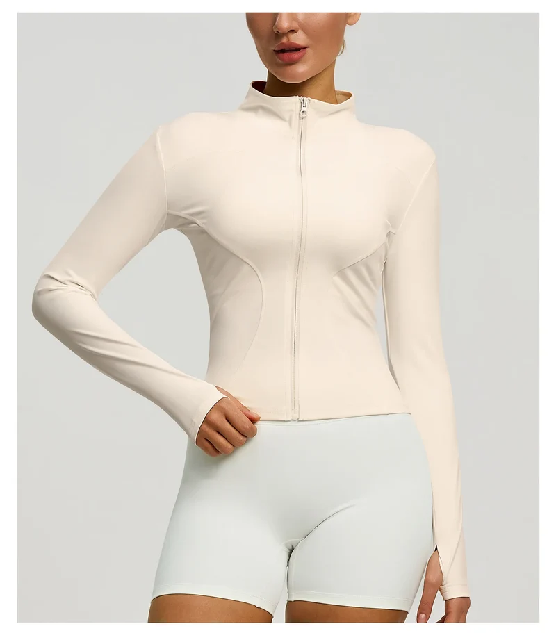 Damen kurze Sportjacke Sweatshirt Fitness Gym Jacke Yogajacke Yoga Sportswear