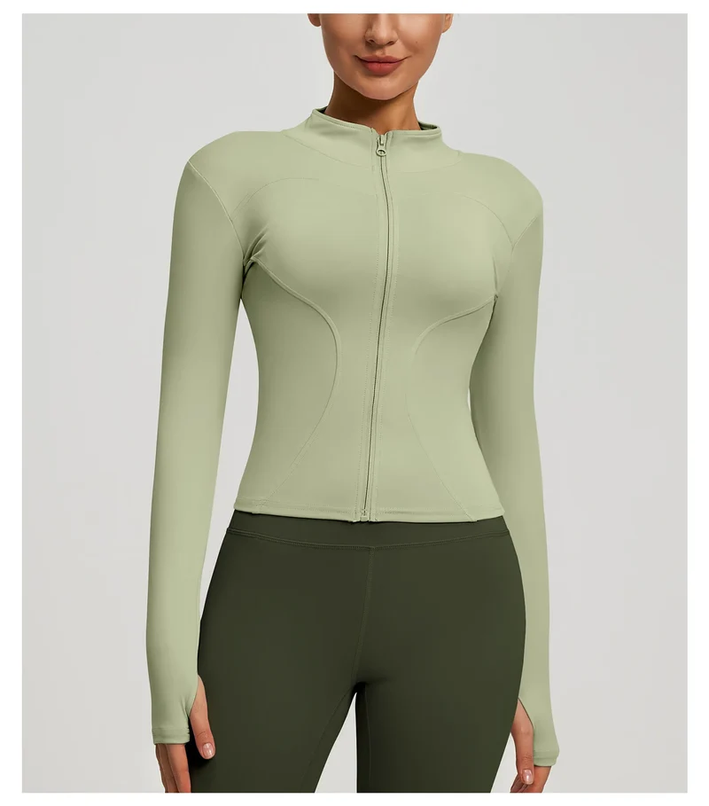 Damen kurze Sportjacke Sweatshirt Fitness Gym Jacke Yogajacke Yoga Sportswear