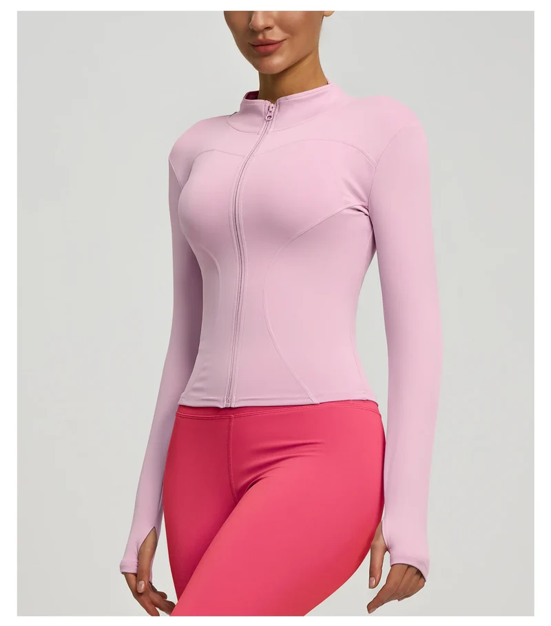 Damen kurze Sportjacke Sweatshirt Fitness Gym Jacke Yogajacke Yoga Sportswear