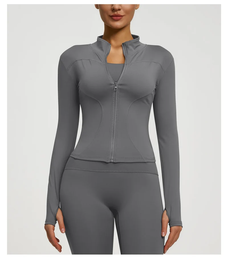 Damen kurze Sportjacke Sweatshirt Fitness Gym Jacke Yogajacke Yoga Sportswear