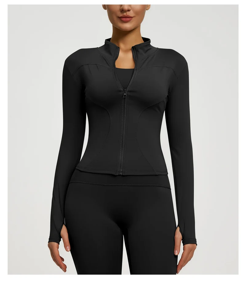 Damen kurze Sportjacke Sweatshirt Fitness Gym Jacke Yogajacke Yoga Sportswear