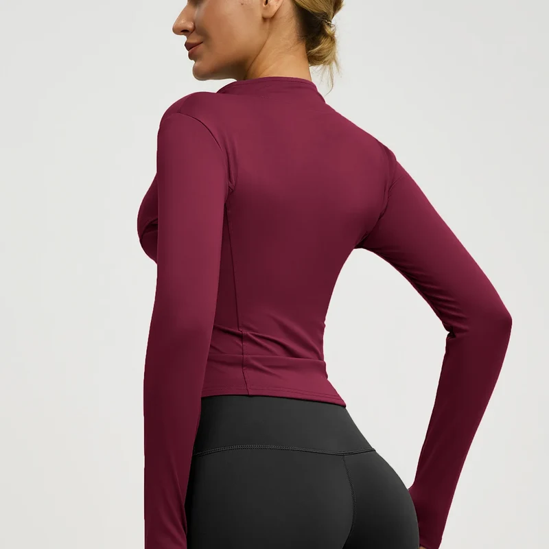 Damen kurze Sportjacke Sweatshirt Fitness Gym Jacke Yogajacke Yoga Sportswear