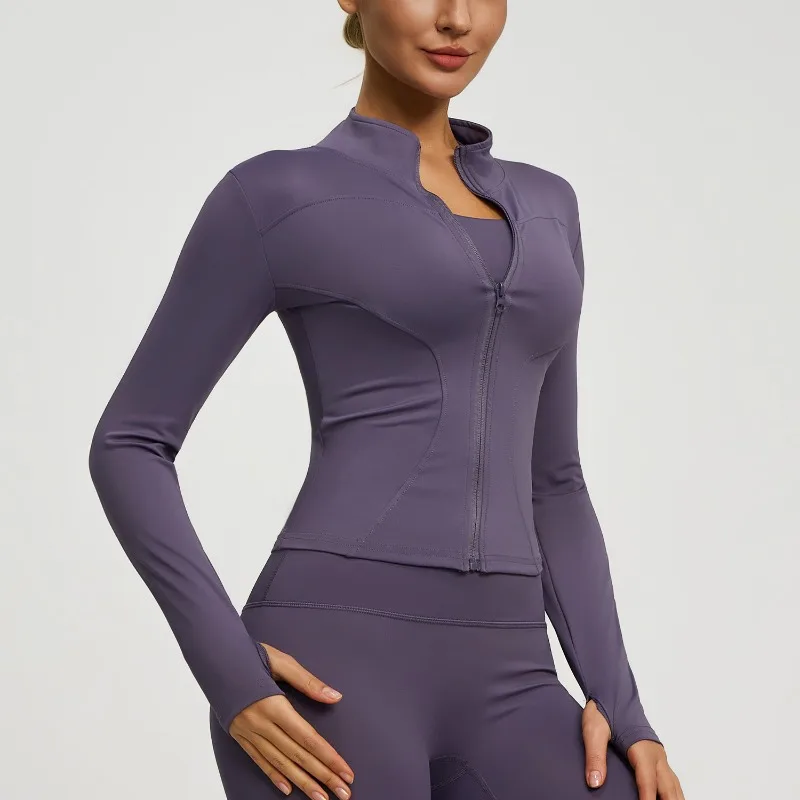 Damen kurze Sportjacke Sweatshirt Fitness Gym Jacke Yogajacke Yoga Sportswear