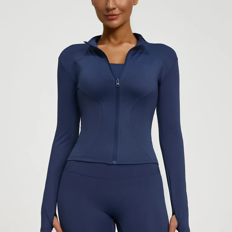 Damen kurze Sportjacke Sweatshirt Fitness Gym Jacke Yogajacke Yoga Sportswear