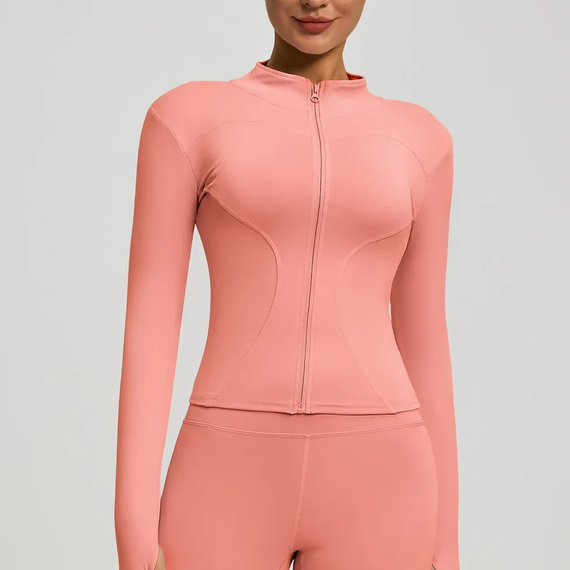 Damen kurze Sportjacke Sweatshirt Fitness Gym Jacke Yogajacke Yoga Sportswear