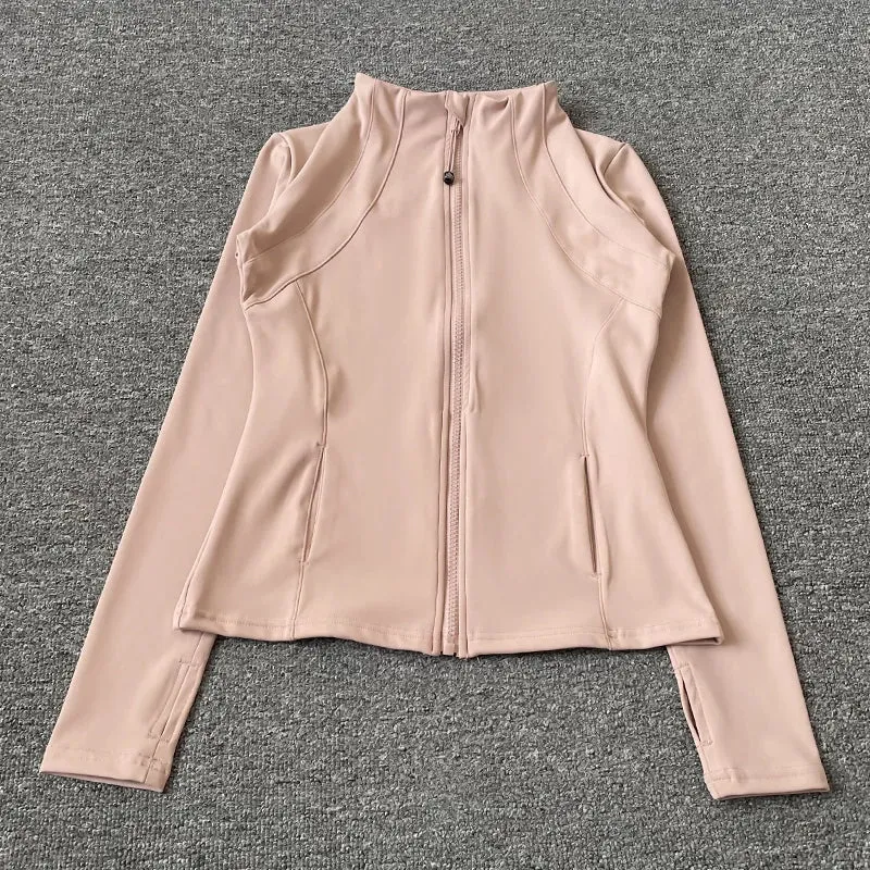 Damen kurze Sportjacke Sweatshirt Fitness Gym Jacke Yogajacke Yoga Sportswear