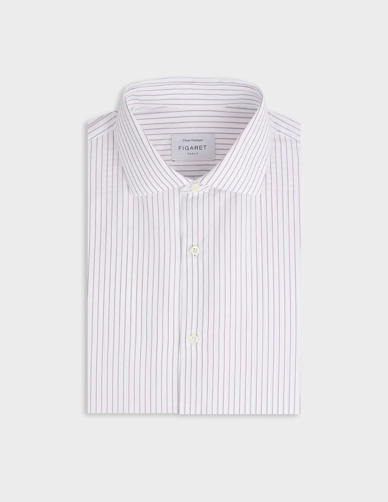 Chemise classique rayée rouge