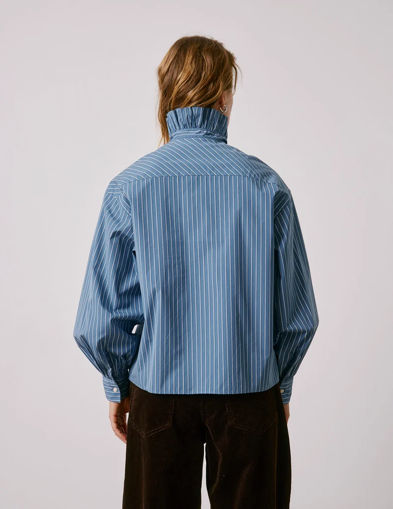 Chemise Greta rayée bleue