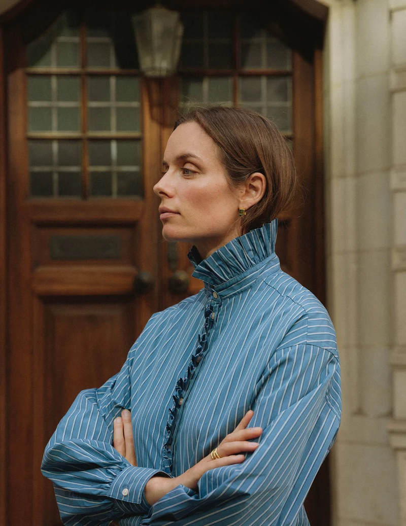 Chemise Greta rayée bleue