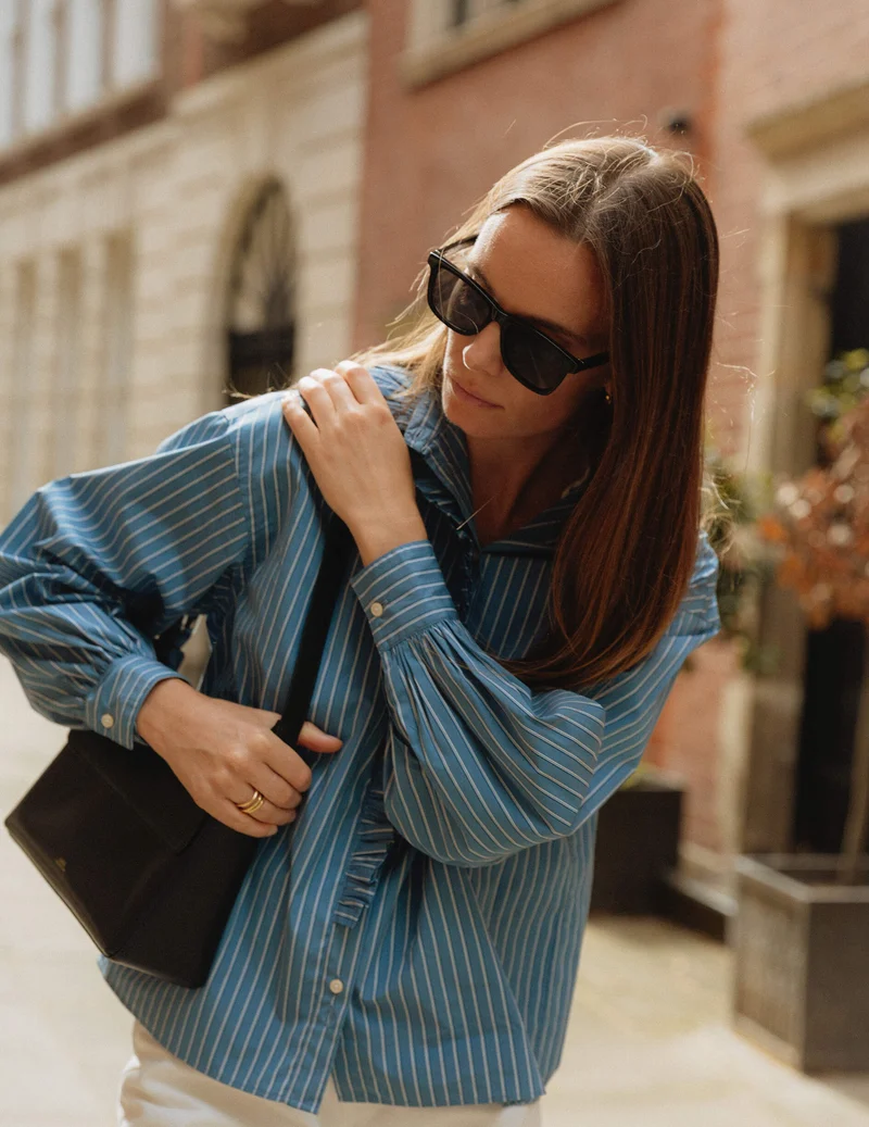 Chemise Greta rayée bleue