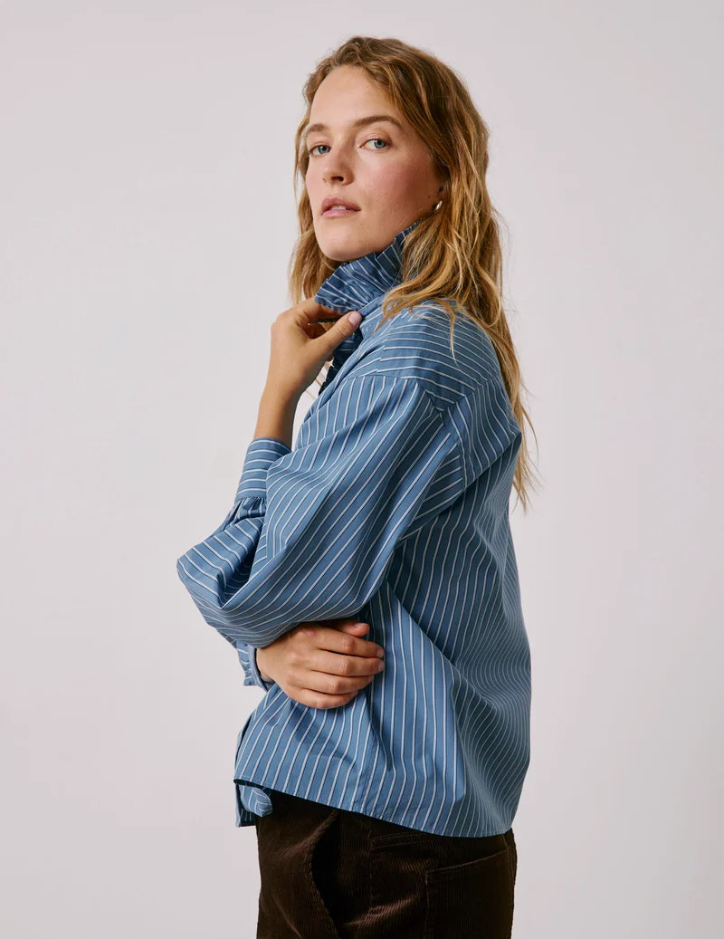 Chemise Greta rayée bleue