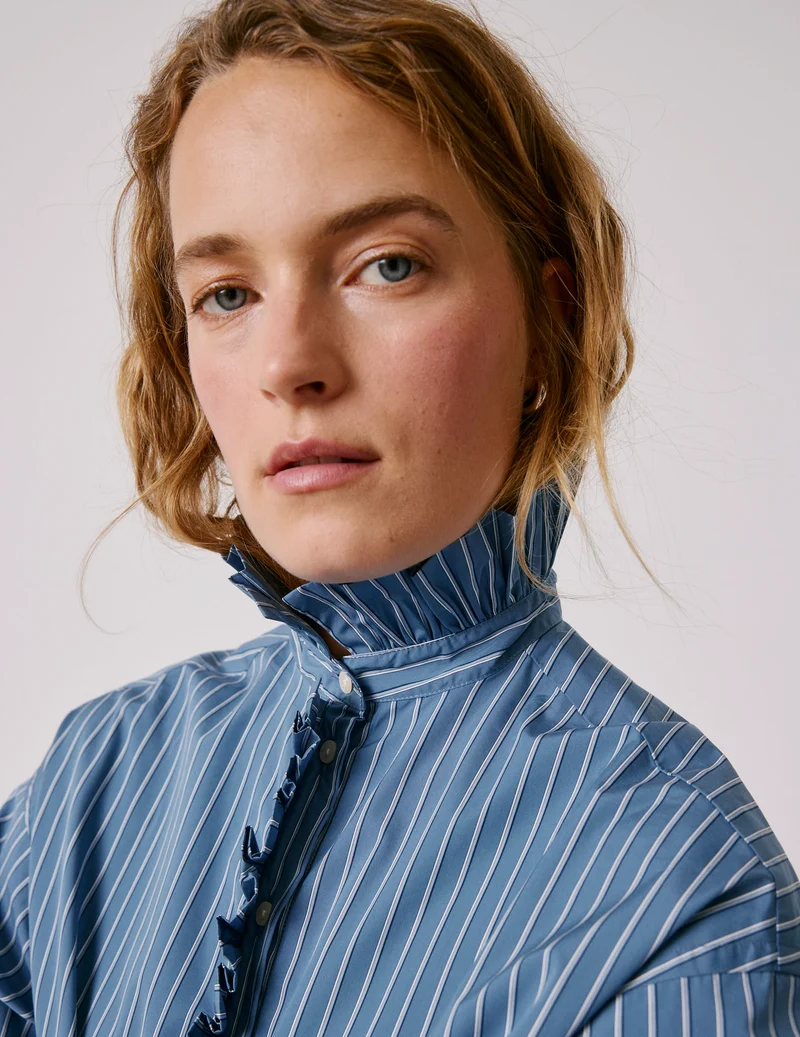 Chemise Greta rayée bleue