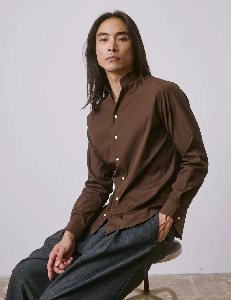 Chemise Carl marron