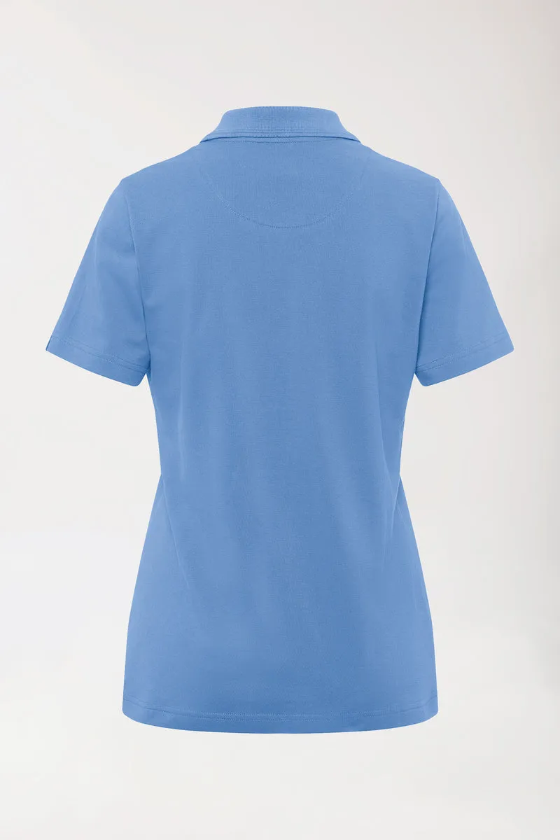 COMFY FLEX Stretch Shirt Damen - Polokragen himmelblau
