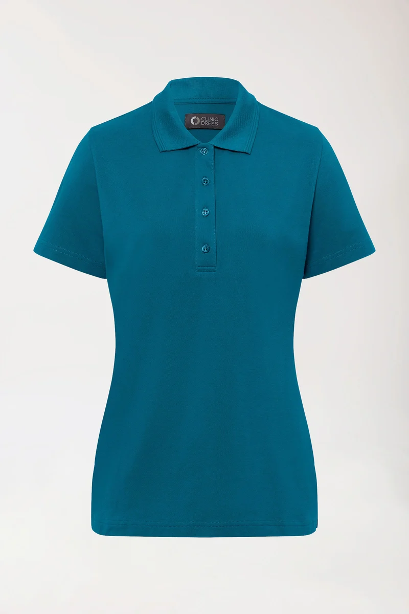 COMFY FLEX Stretch Shirt Damen - Polokragen petrol
