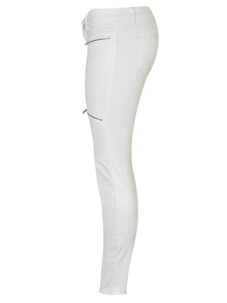 Sexy Damen Stretch Leggings Leggins Gothic Punk Hose PU Lederhose Reißverschluss