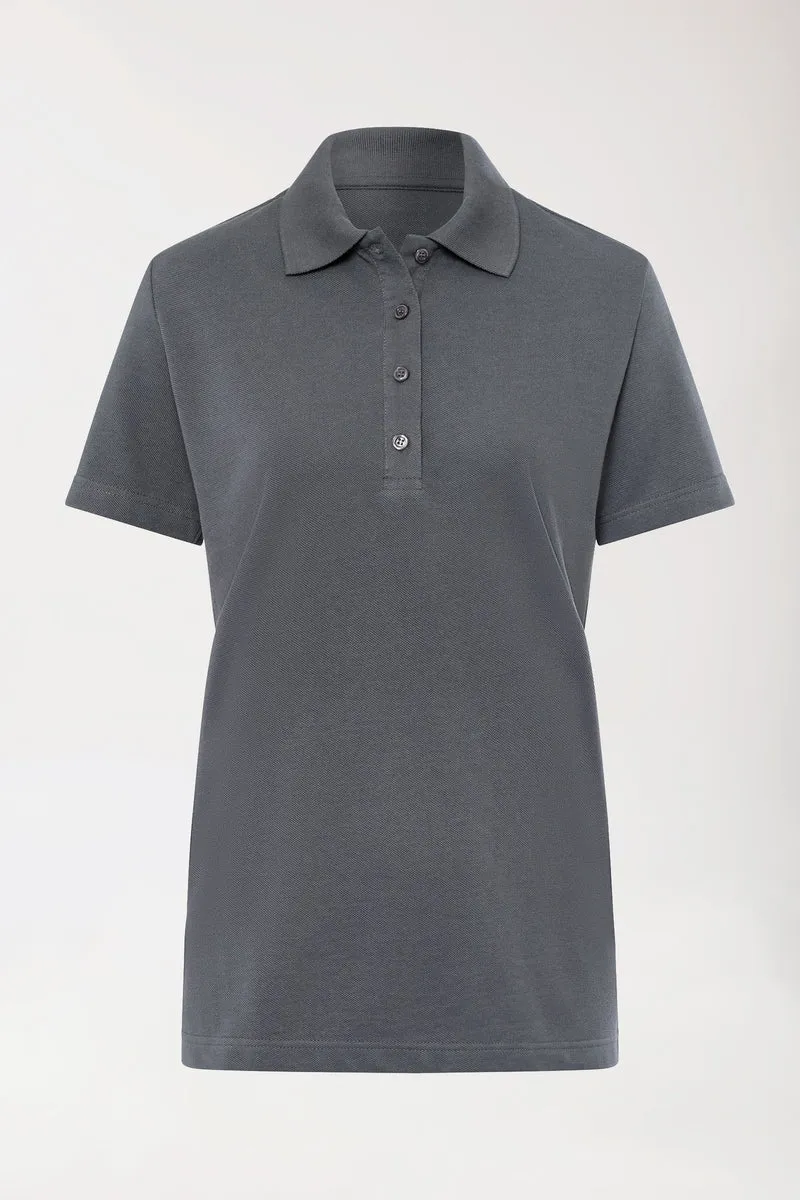 CORE Shirt Damen - Polokragen steingrau
